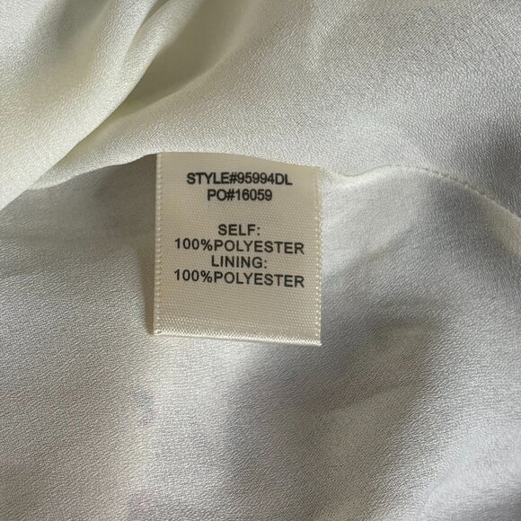 Skies Are Blue Floral Slip Dress Medium White Navy Lace Hem Adjustable Straps - Picture 6 of 7